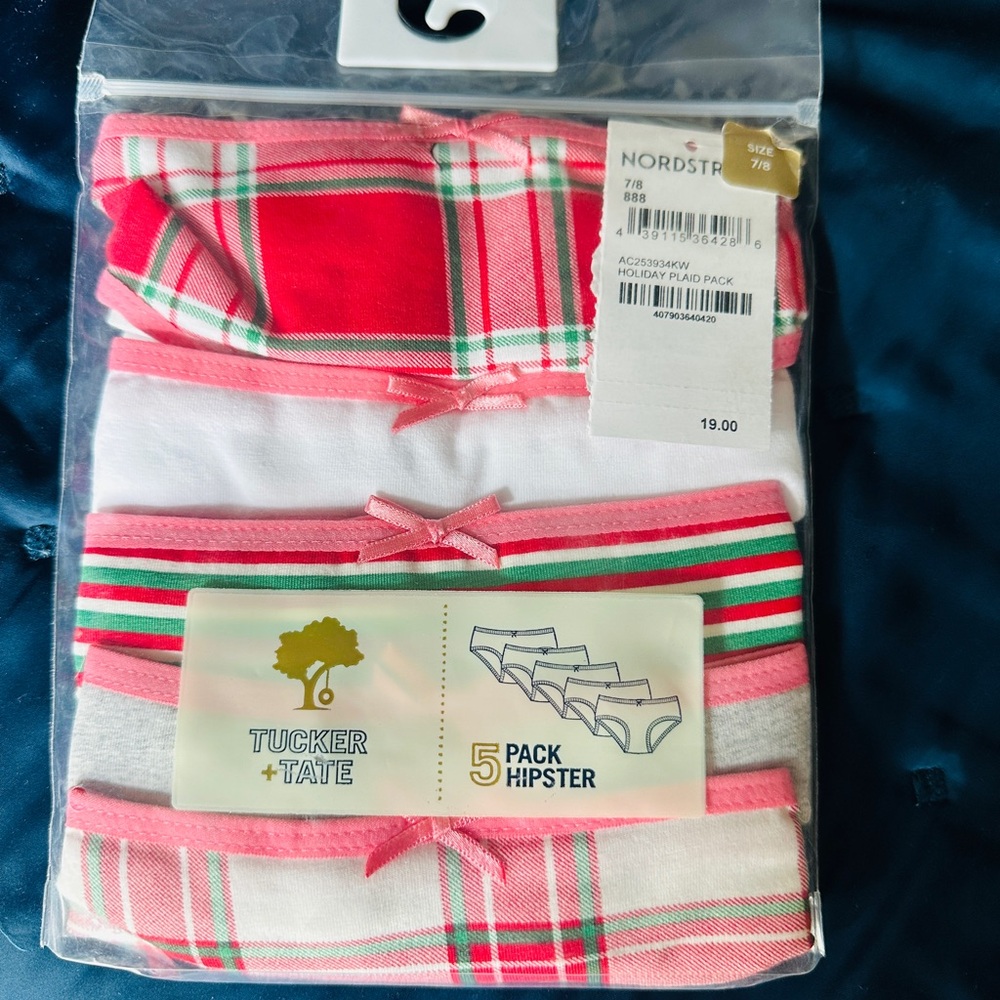 Nordstrom Holiday Plaid Hipster Underwear Pack 7/8